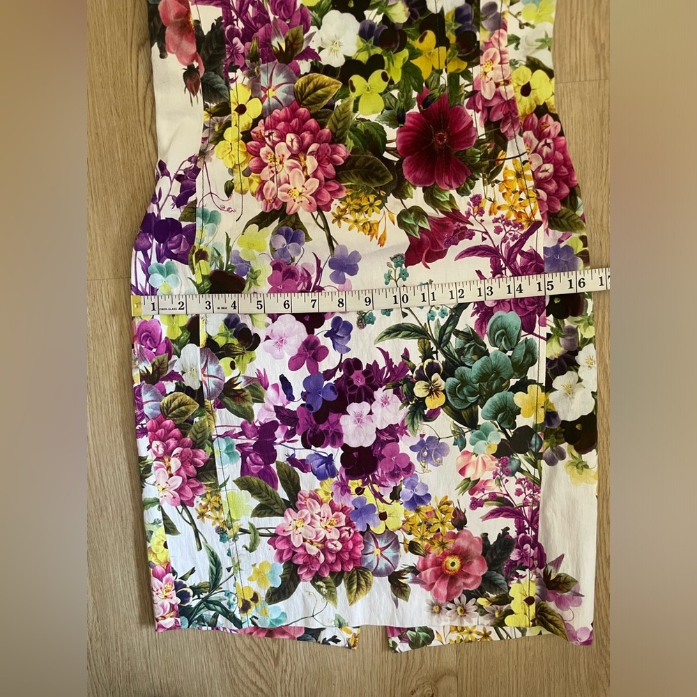 Riani Floral Sheath Dress White Purple Sz S - Picture 10 of 14
